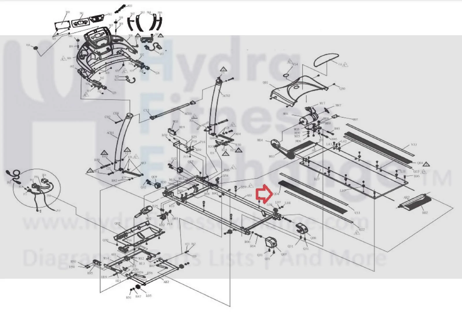 Advanced Fitness Group 1.0AT - TM319 Treadmill Side Rail Set 084091 - Image 2