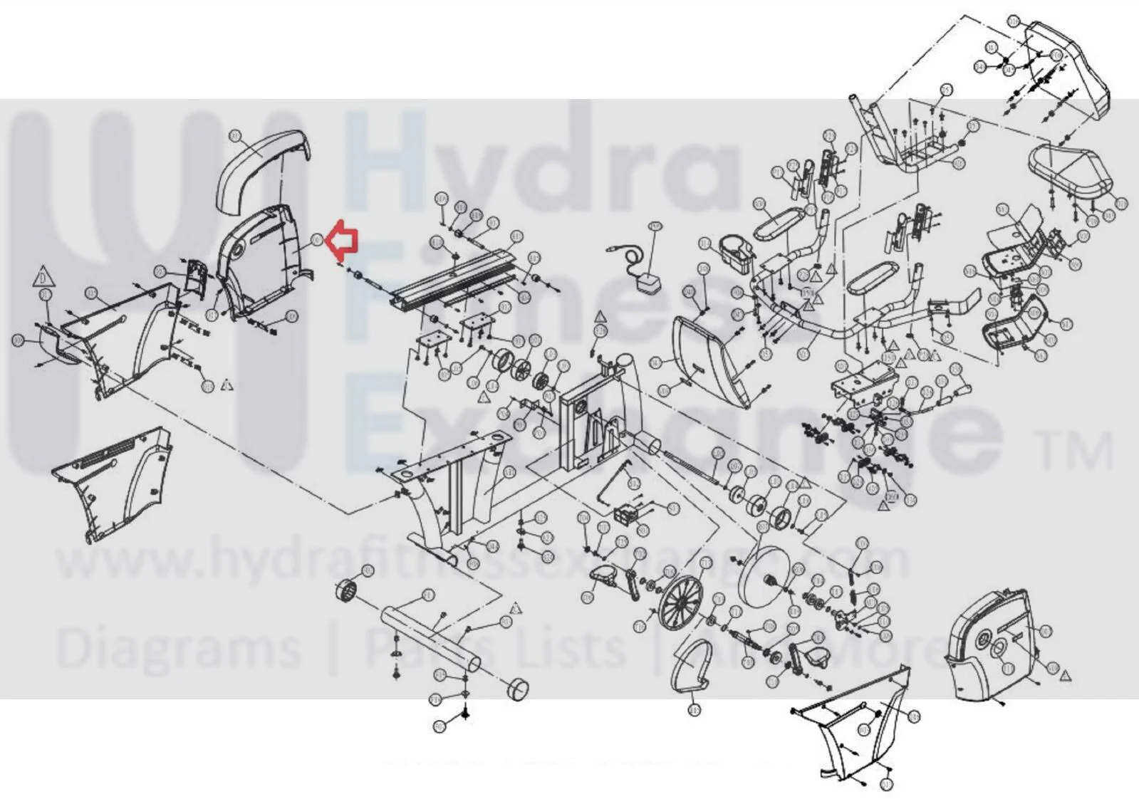 Advanced Fitness Group 4.0AR - RB120 Recumbent Bike Left Frame Cover 084375 - Image 3