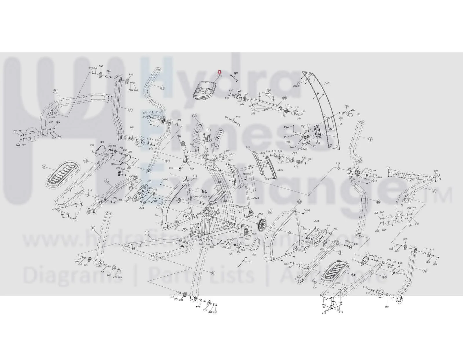 Advanced Fitness Group EP258 Elliptical Display Console Assembly 1000213875 - Image 3