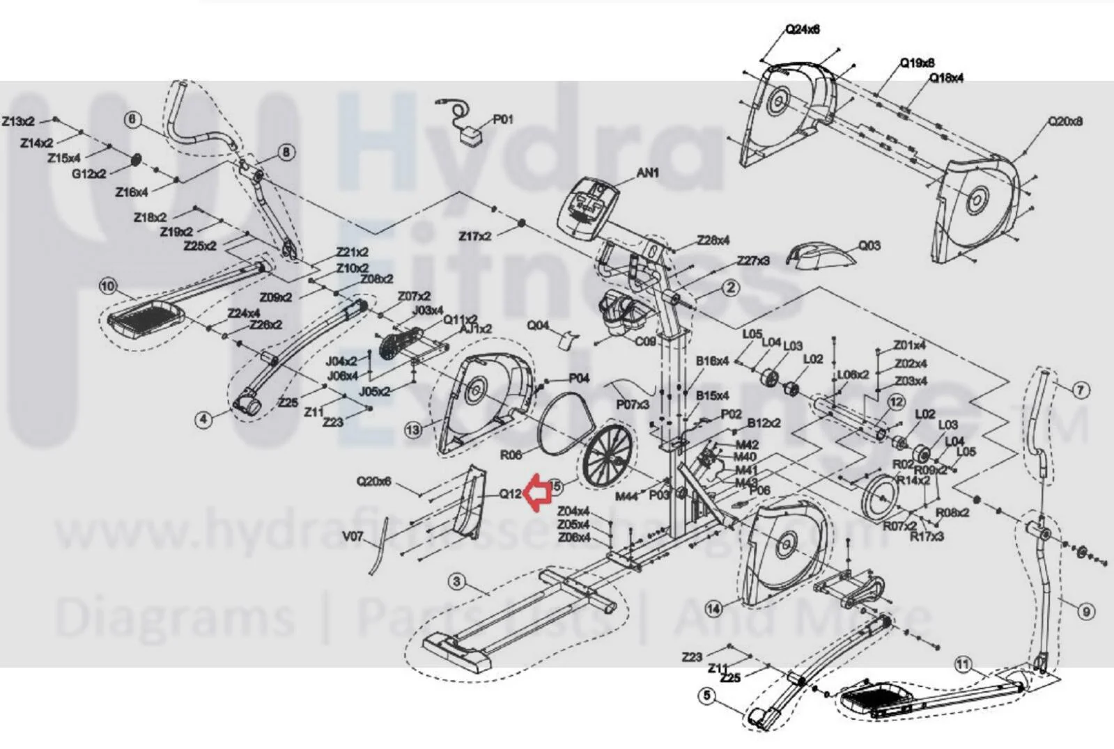 Advanced Fitness Group Sport  3.5AE EP548C Elliptical Back Side Cover 1000362373 - Image 3