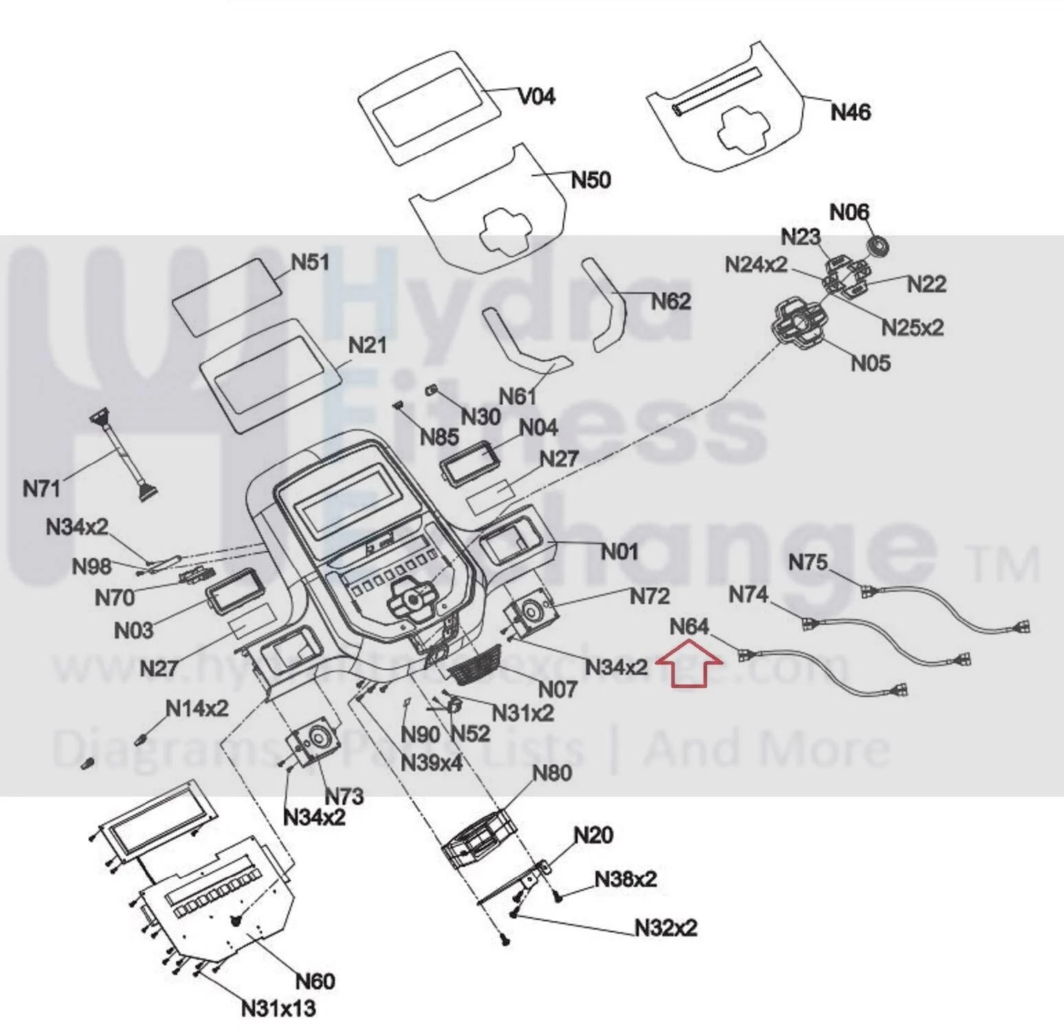 Advanced Fitness Group Treadmill Console Connection Wire Harness 1000108203 - Image 2