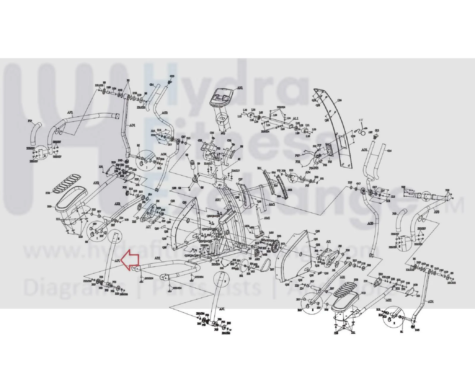 AFG 18.0AXT 18.1AXT Elliptical Vertical Stabilizer Arm Set 1000094365 - Image 2