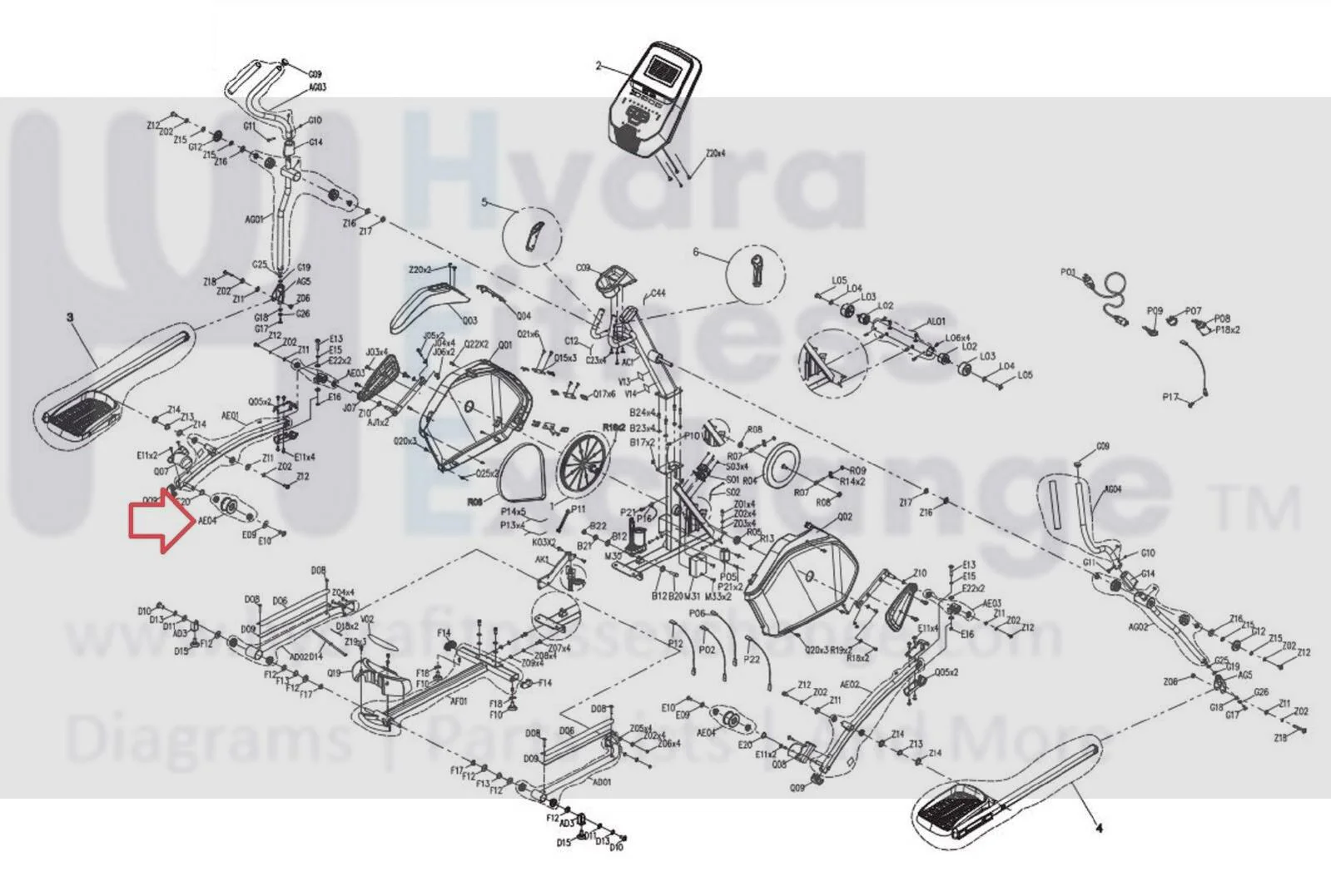 AFG - Advanced Fitness Group 7.0 AE Elliptical Roller Wheel Set 1000426563 - Image 2