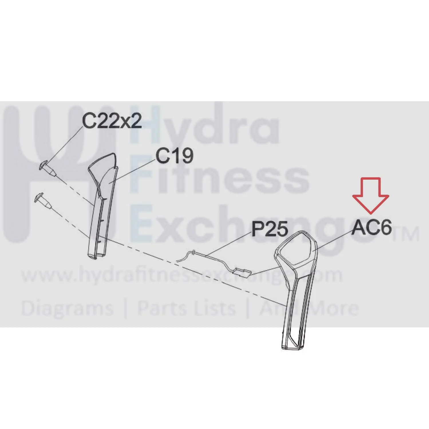 AFG - Advanced Fitness Group EP585 EP558E EP559E Elliptical Right Hand Pulse Grip Set 1000337601 - Image 2