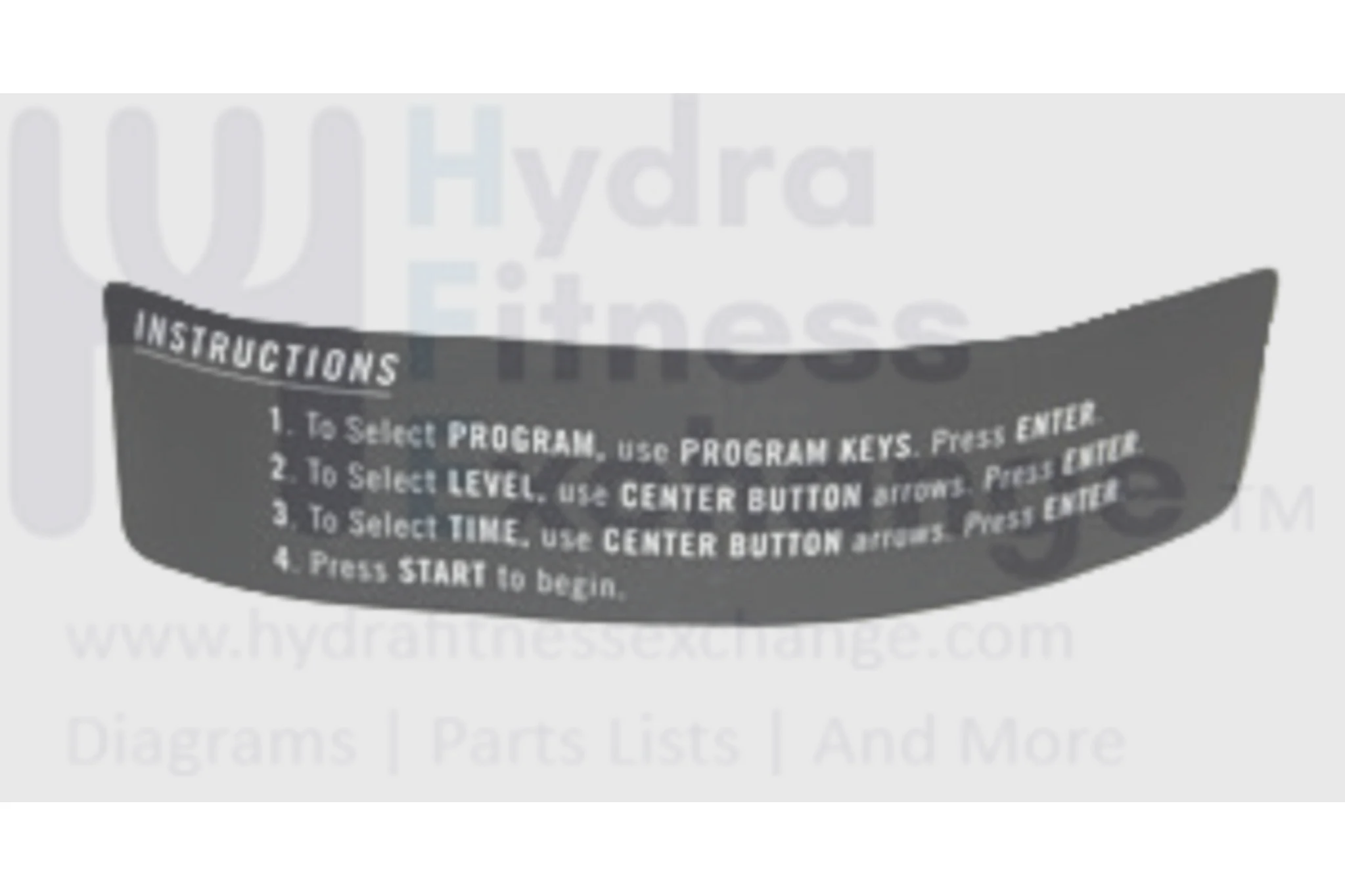 AFG Horizon Fitness 13.0AT T4 T6 Treadmill Console Warning Sticker 065739-AX