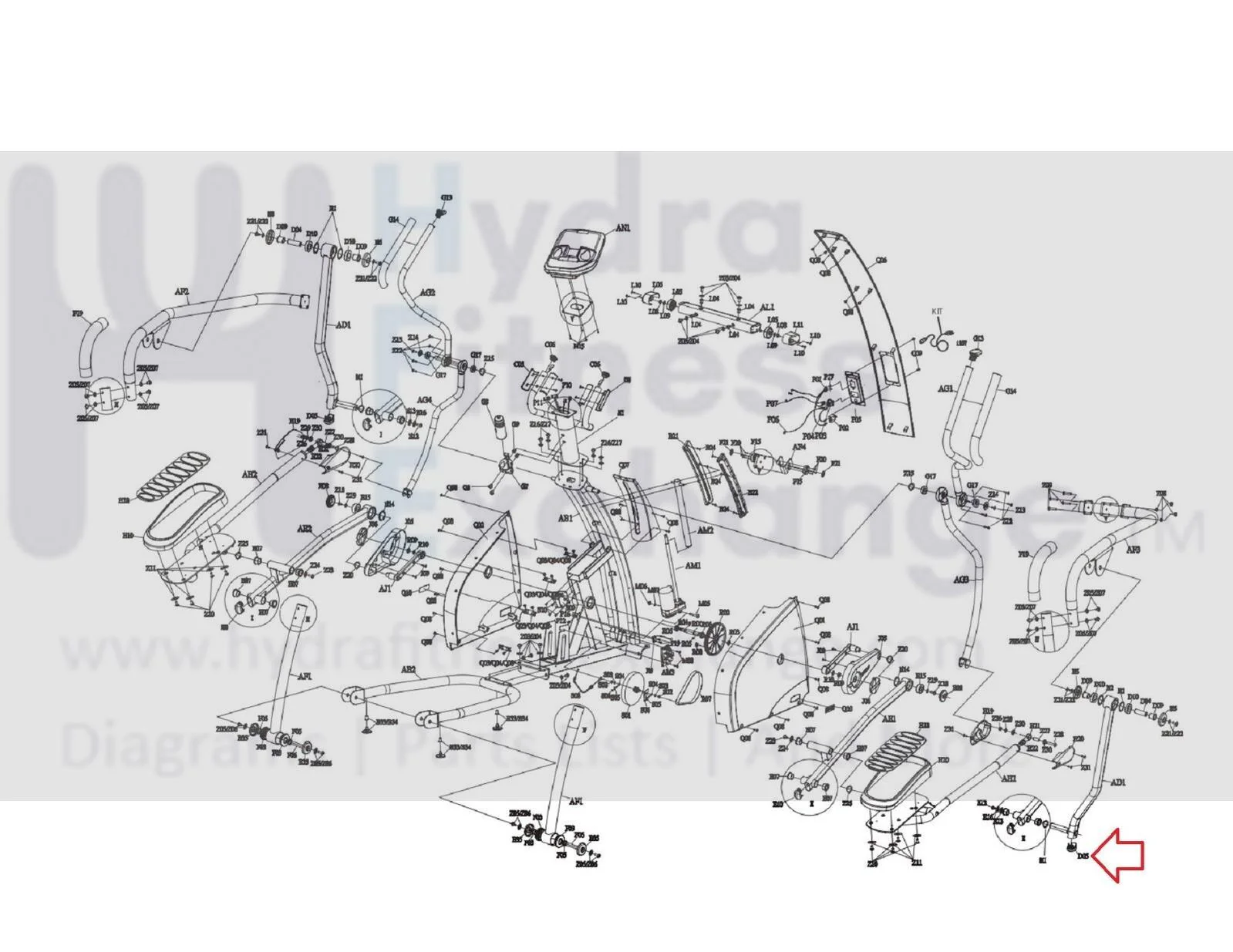 Used AFG Horizon Fitness 18.0AXT 18.1AXT AT1501 Elliptical Link Arm End Cap 103221 - Image 2