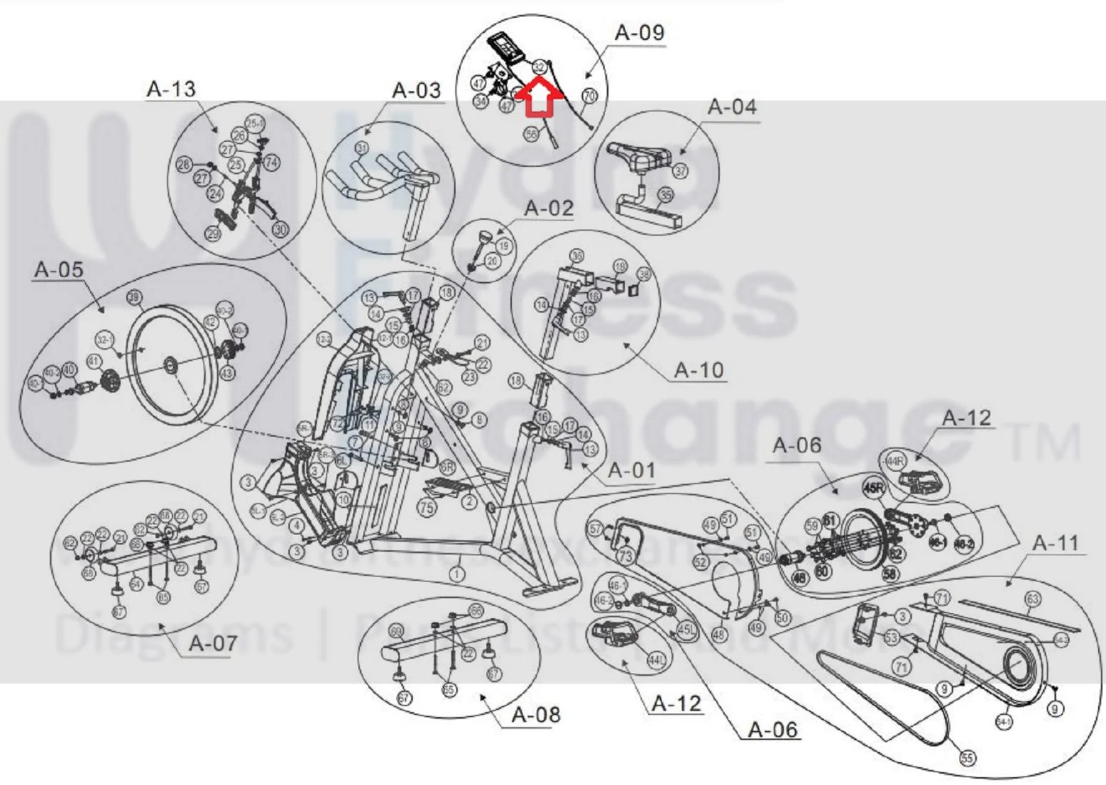 AFG Horizon Fitness 7.3AIC Elite IC7 Stationary Bike Computer for Metric Units 1000351074 - Image 2