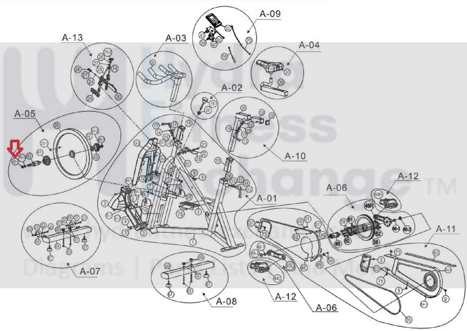 AFG Horizon Fitness 7.3AIC Elite IC7 Stationary Bike Flange Nut 1000351003 - Image 2