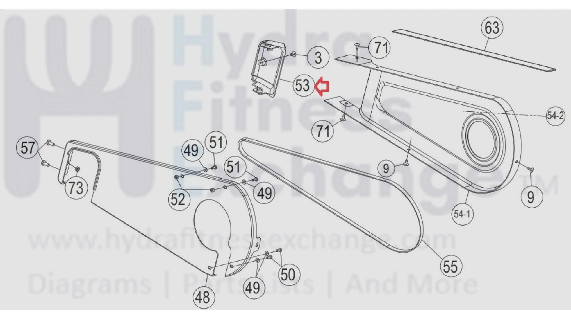 AFG Horizon Fitness 7.3AIC Elite IC7 Stationary Bike Front Chain Guard Black 1000351098 - Image 2