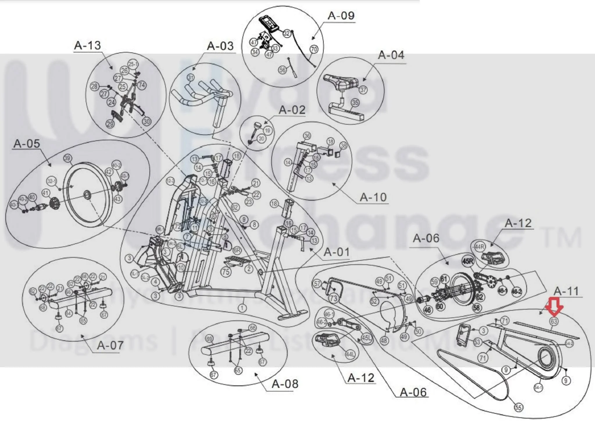 AFG Horizon Fitness 7.3AIC Elite IC7 IC7.9 Stationary Bike Rubber Stripping 1000351102 - Image 3