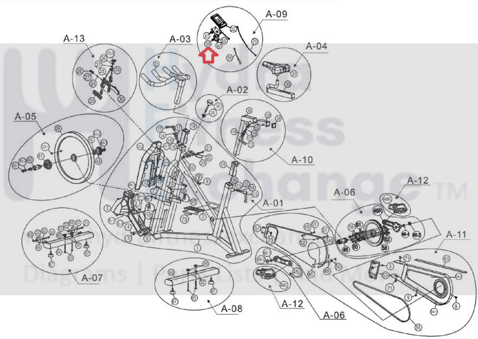 AFG Horizon Fitness 7.3AIC Elite IC7 Stationary Bike Self Tapping Screw 1000351076 - Image 2