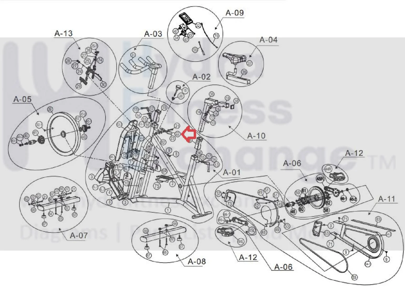 AFG Horizon Fitness 7.3AIC Elite IC7 IC7.9 Stationary Bike Washer 1000350949 - Image 2