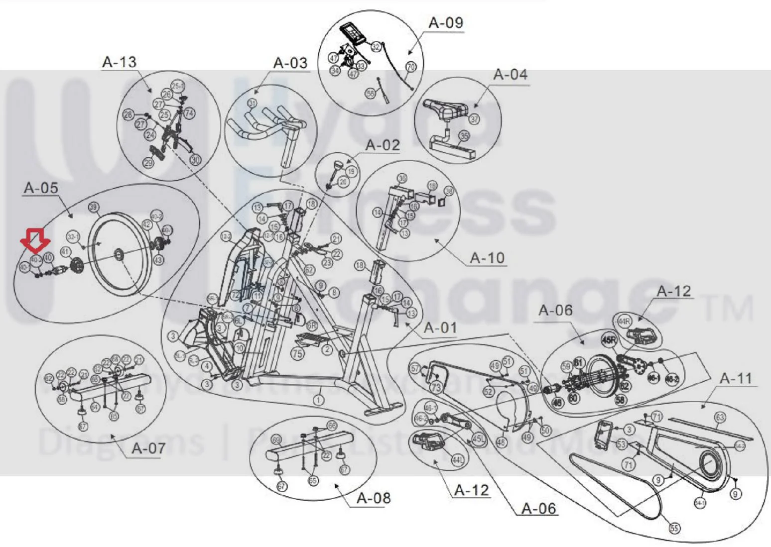 AFG Horizon Fitness 7.3AIC Elite IC7 Stationary Bike Washer 1000351012 - Image 2