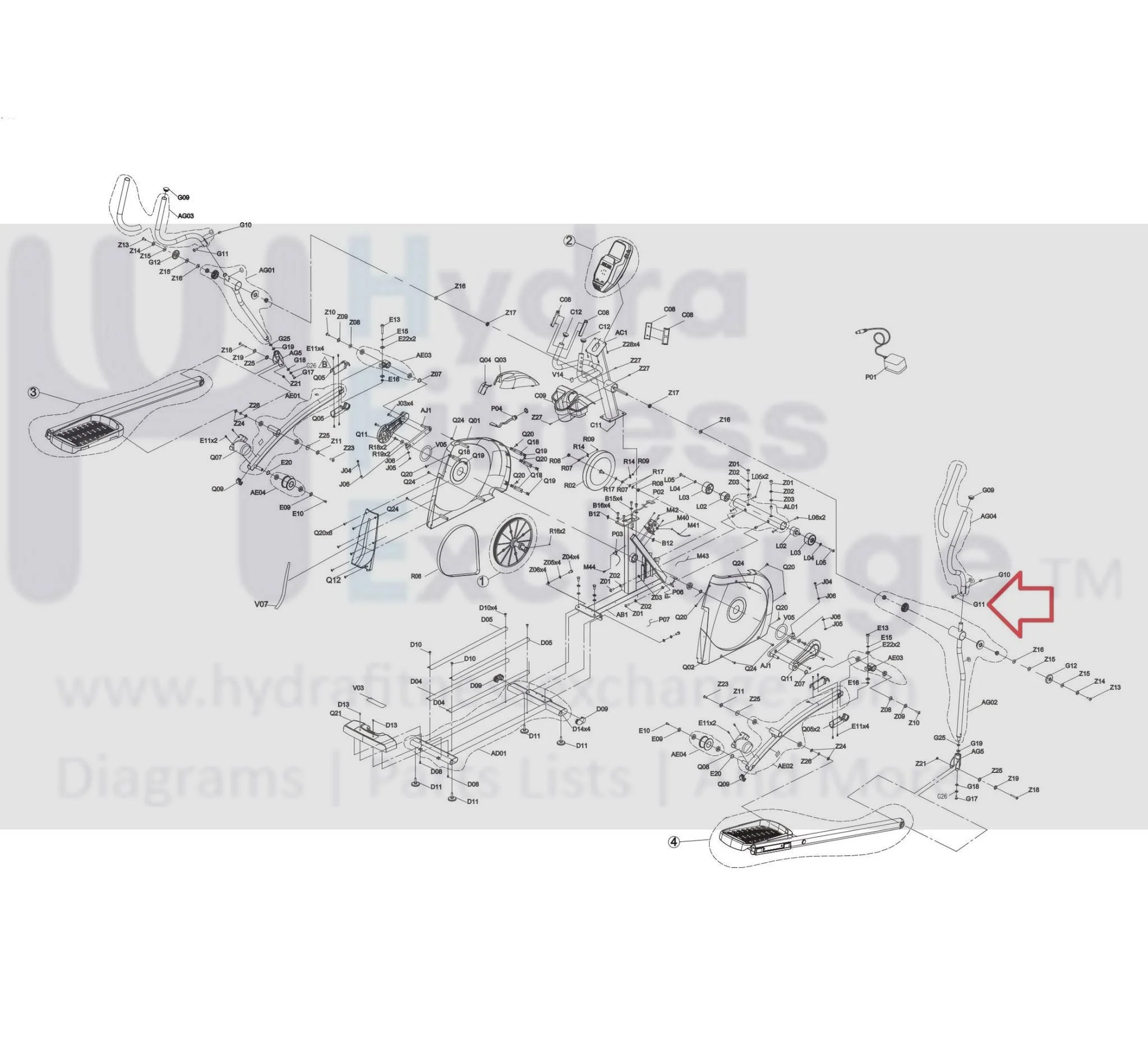 AFG Horizon Fitness Elliptical Button Head Hex Socket Screw M8x1.25Px40L 004728-AE - Image 3