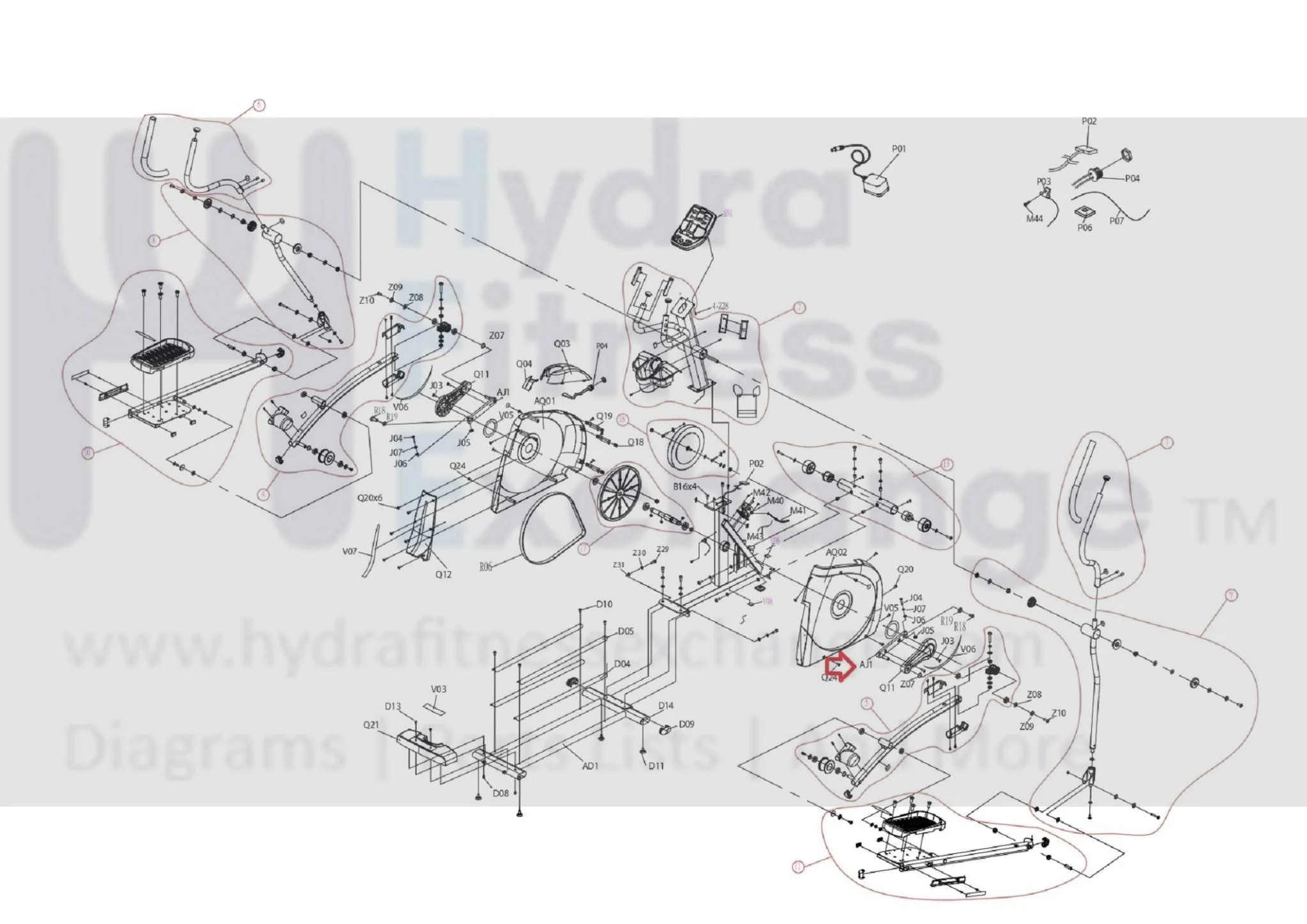 AFG Horizon Fitness EP594 EP548C EP534 EP716 EP548 EP283 EP295 Elliptical Crank Set 1000201279 - Image 3