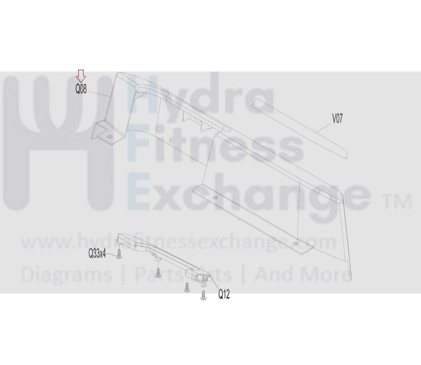 AFG Horizon Fitness Treadmill Console Mast Right Down Cover 1000223419 - Image 2