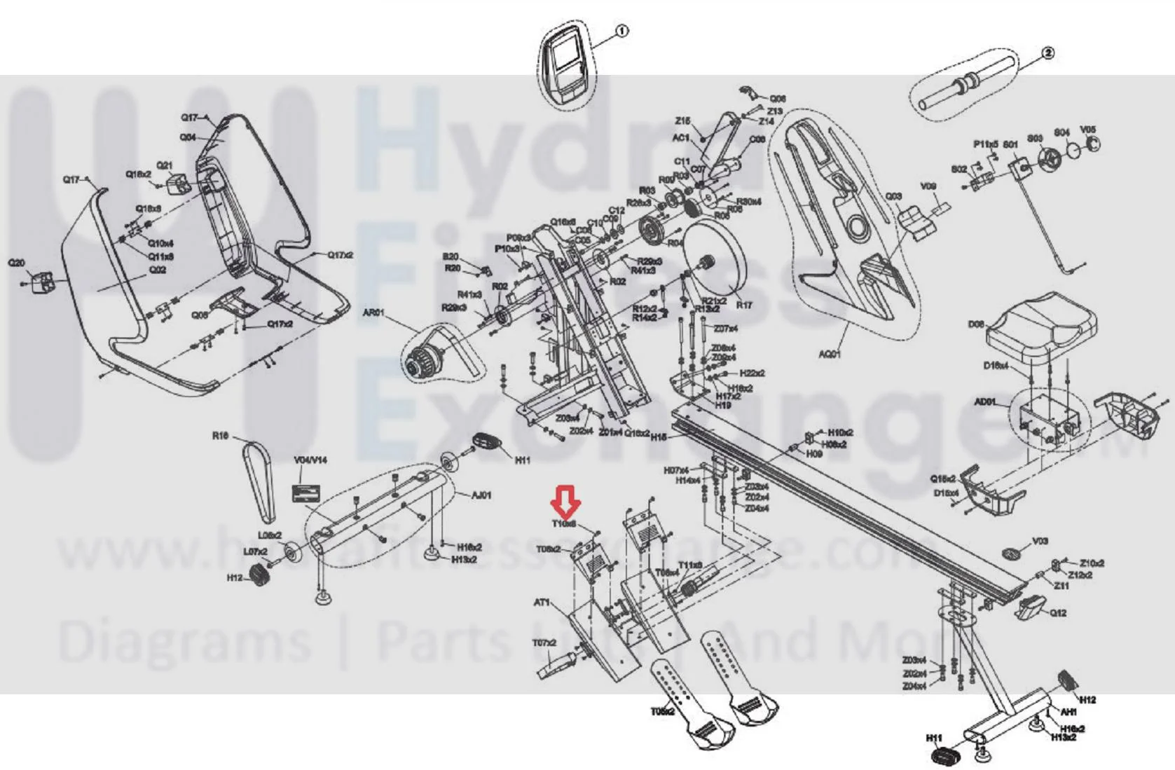 Horizon Fitness Rower Button Head Phillip Screw M5 - 0.8P x 12L 004372-00 - Image 3