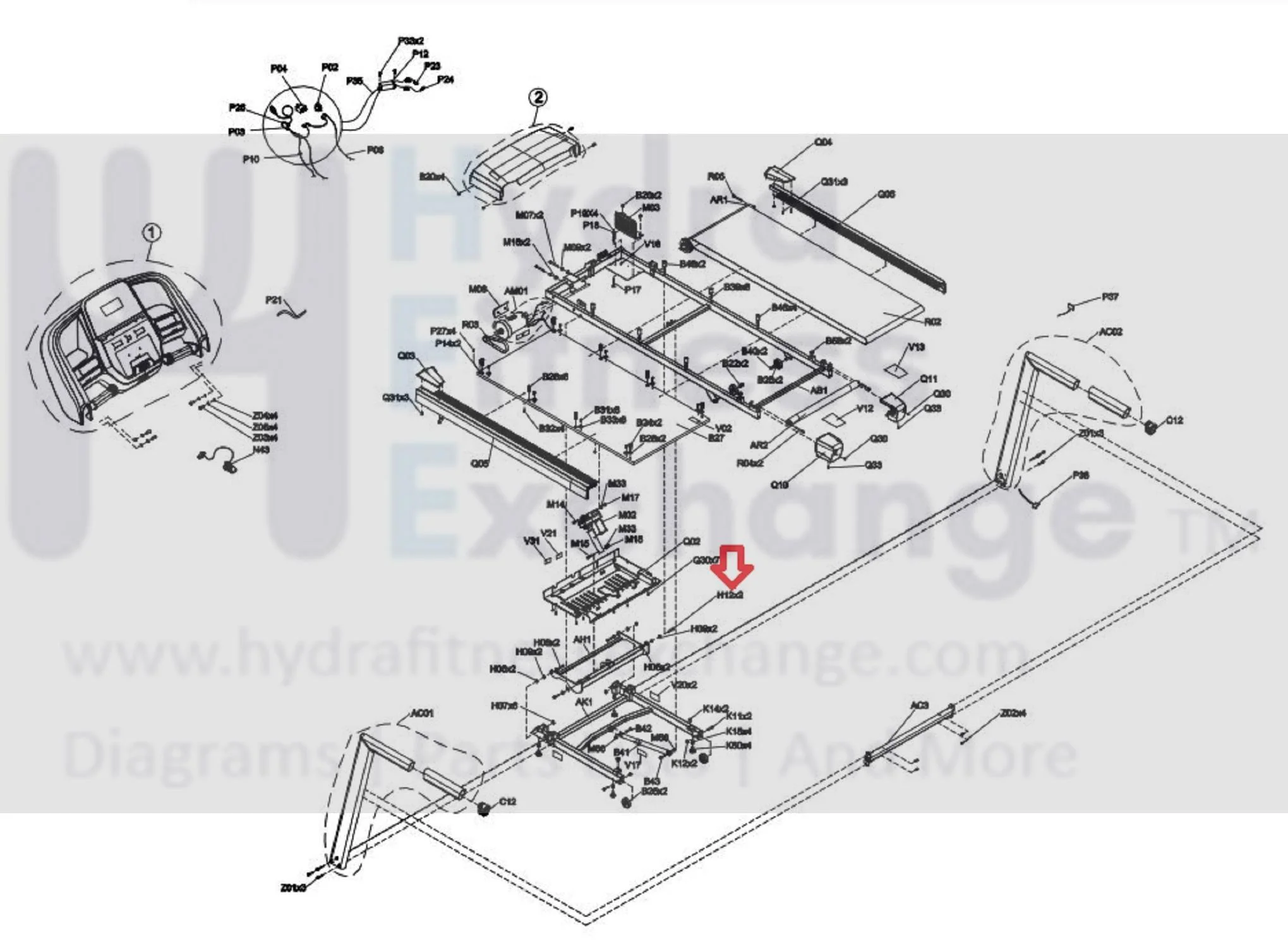Horizon T101-07 T202-06 Treadmill Button Head Special Screw M8x1.25Px11L 1000447760 - Image 2