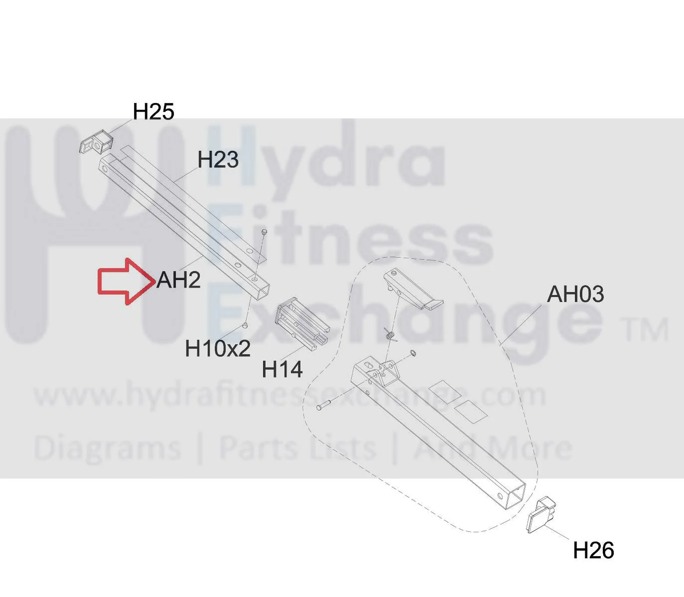 AFG Livestrong Horizon Fitness Treadmill Insert Tube 19.0 x 19.0 x 1.5T x 282L 1000226898 - Image 3