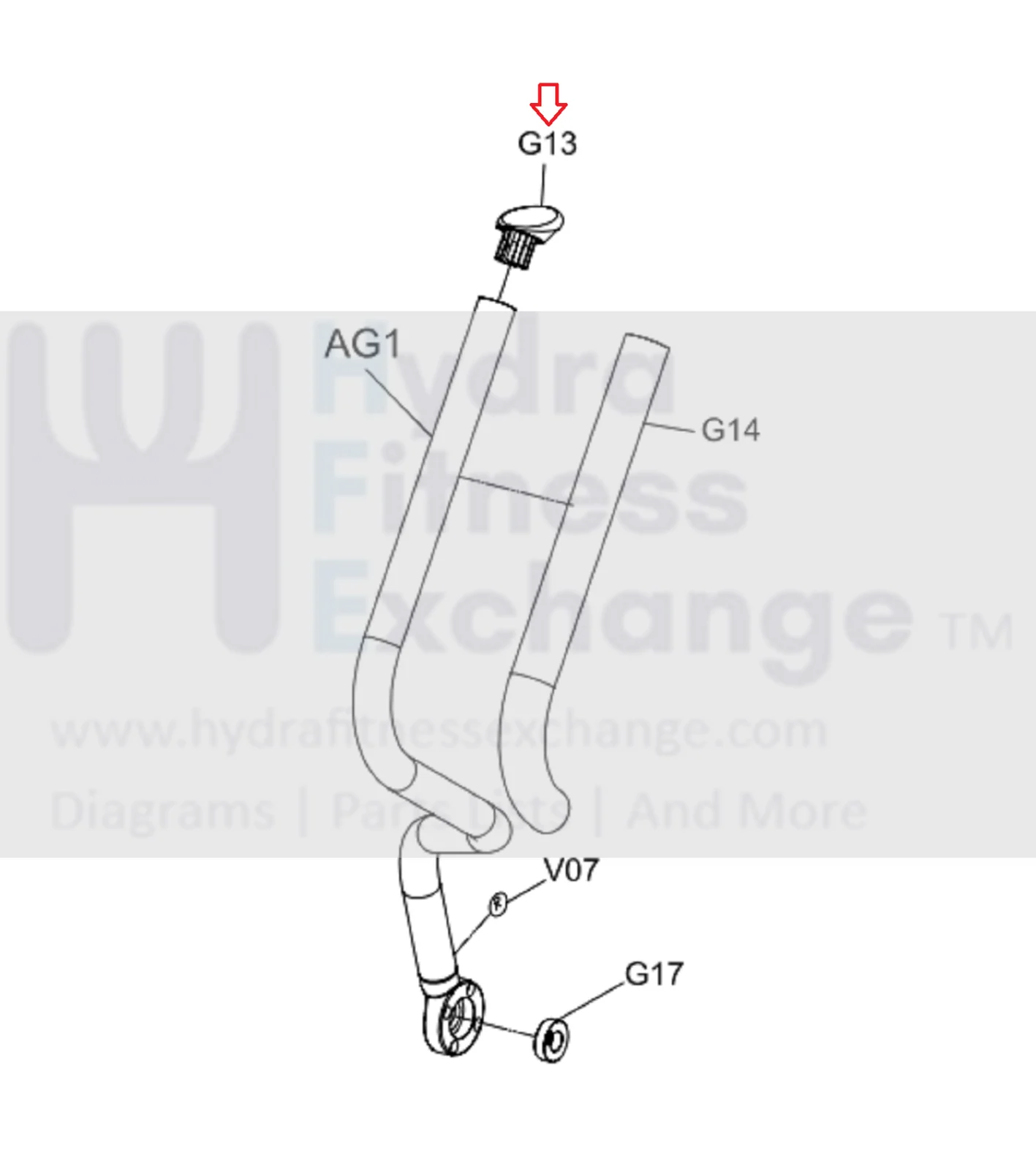 AFG Matrix Retail Horizon Fitness Elliptical Handlebar Endcap 018992-BA - Image 2