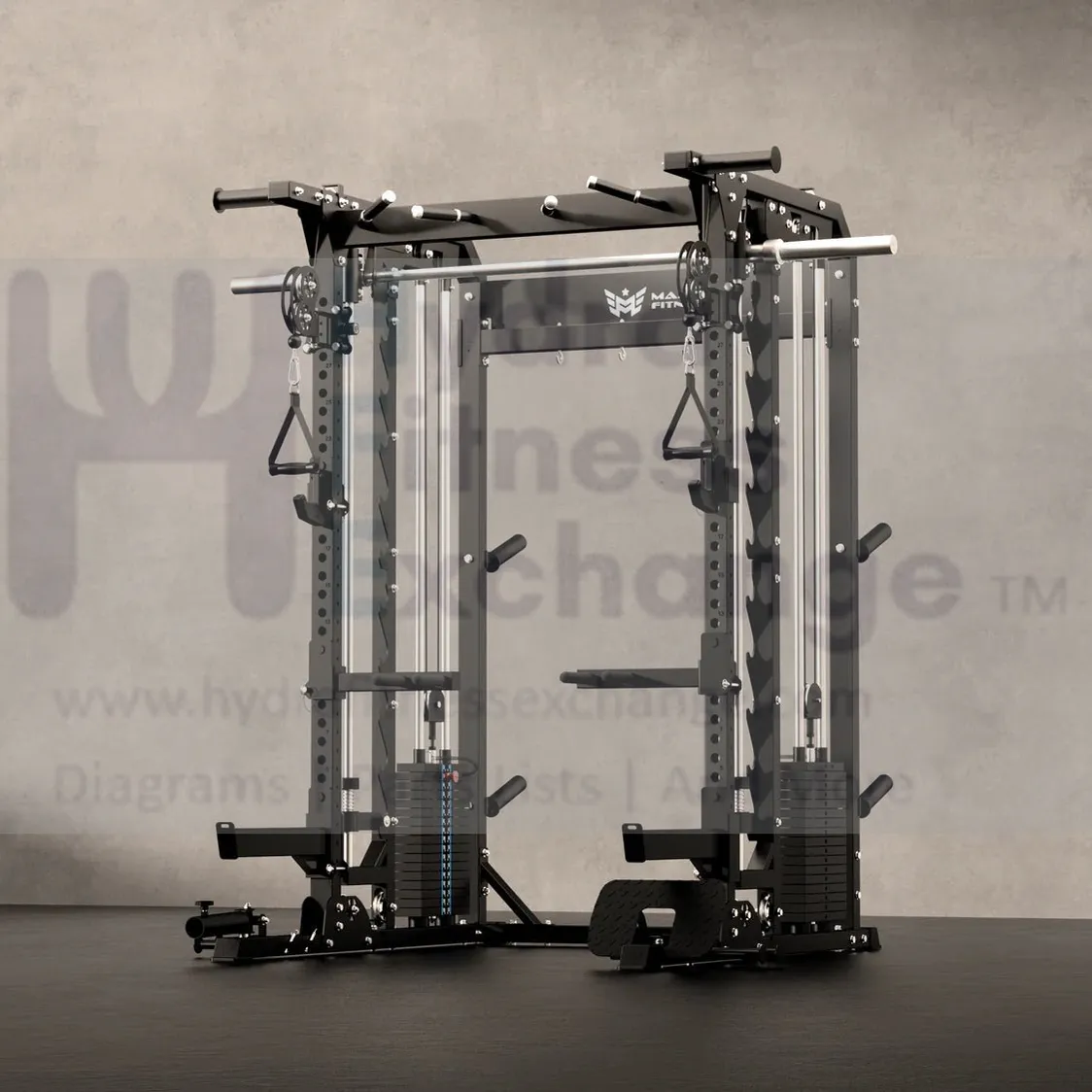 Major Fitness All-in-One B52 Pro Home Gym Smith Machine | Cable Motion Functional Trainer | Squat Rack