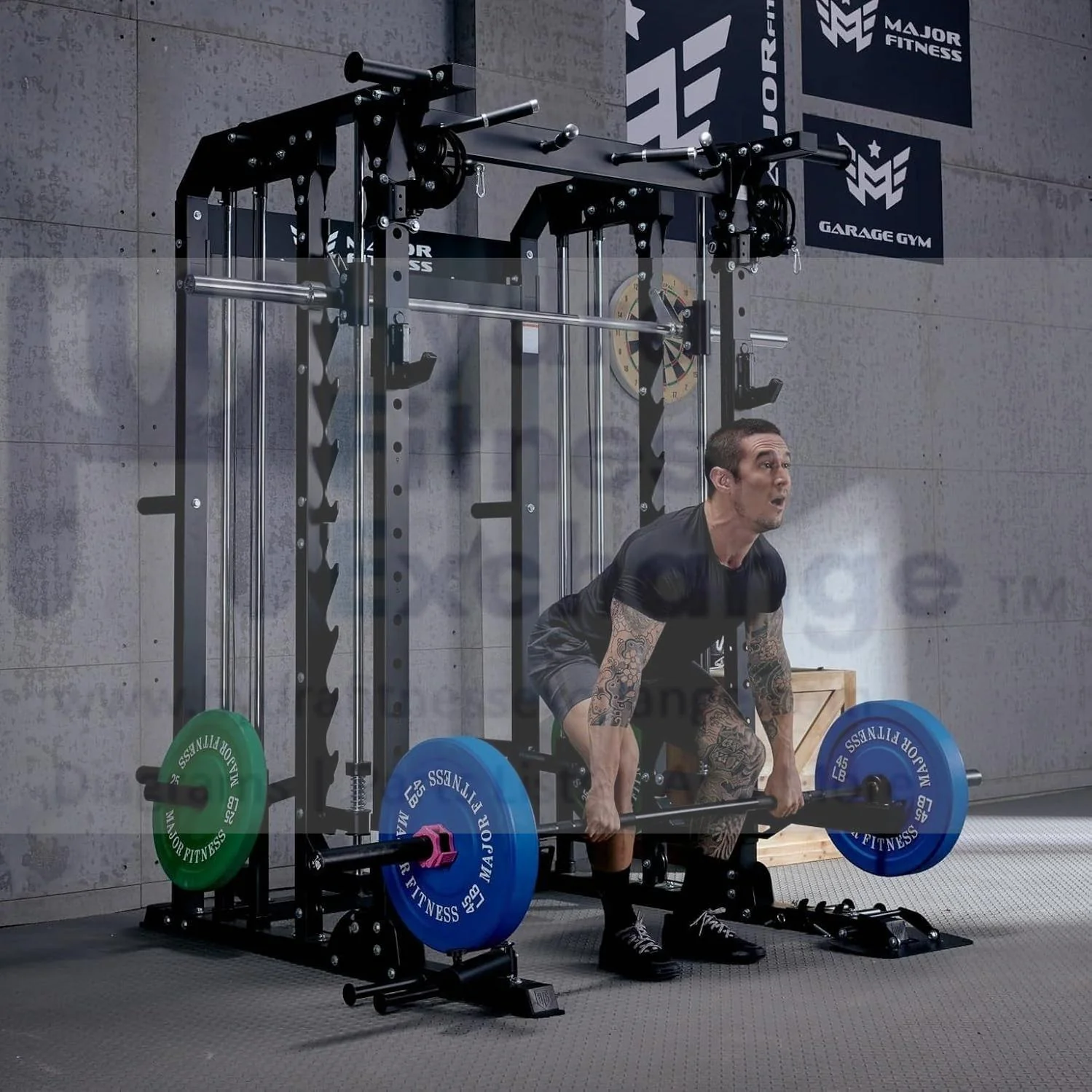 All-In-One B52 Standard Home Gym Smith Machine with Power Rack Cable Dual Pulley | Plate Loaded Functional Trainer | Squat Rack - Image 6