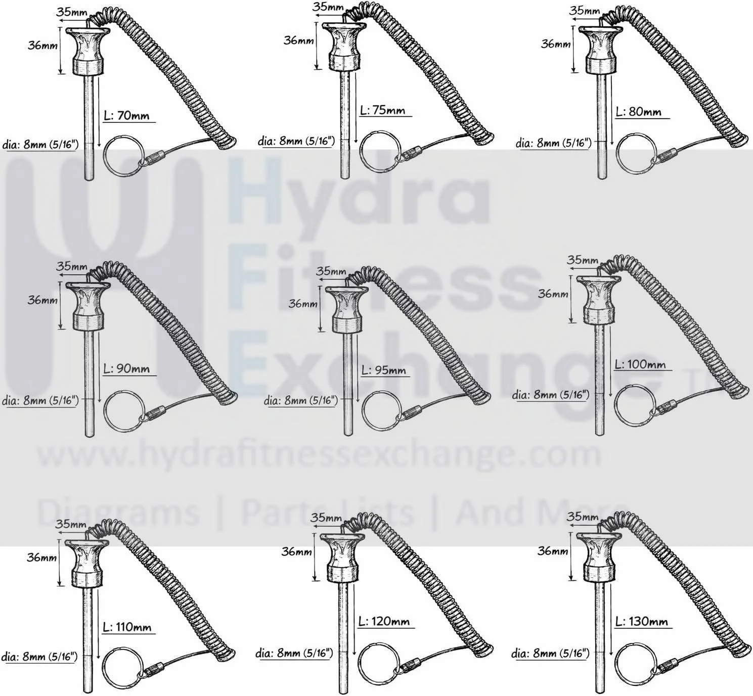 Alumunim Magnetic Weight Stack Pin W/ Lanyard Lock Color For Strength System - Image 5