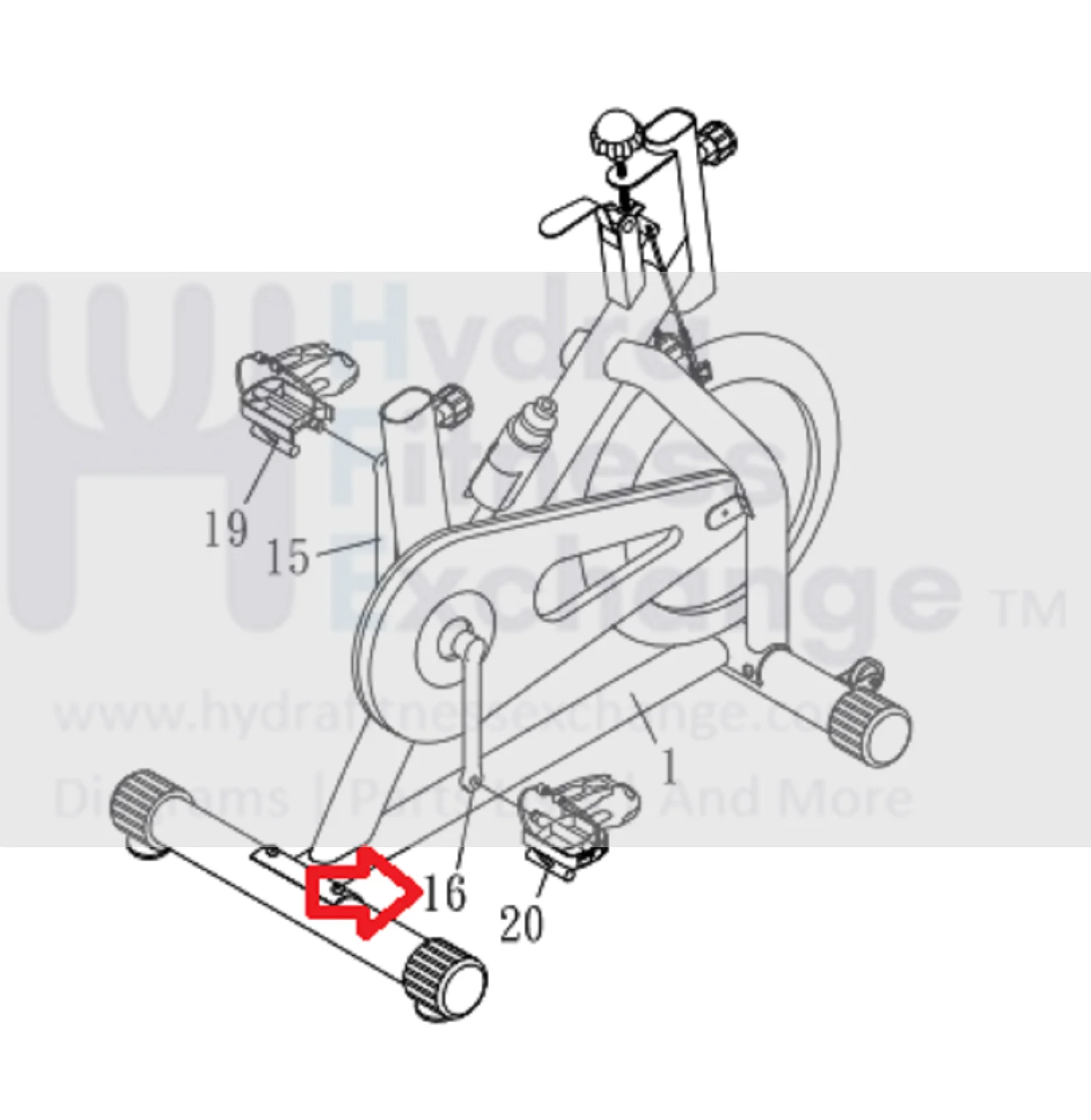 Bodysolid BFSB10 Best Fitness Stationary Bike Right Crank Arm BFSB-16 - Image 2