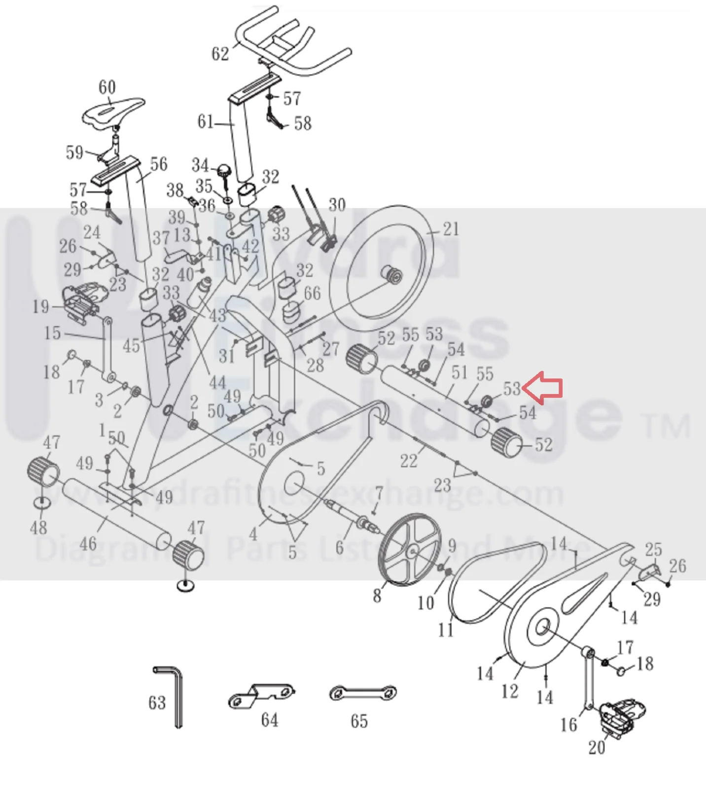 Bodysolid BFSB10 Best Fitness Stationary Bike Wheel BFSB-53 - Image 2