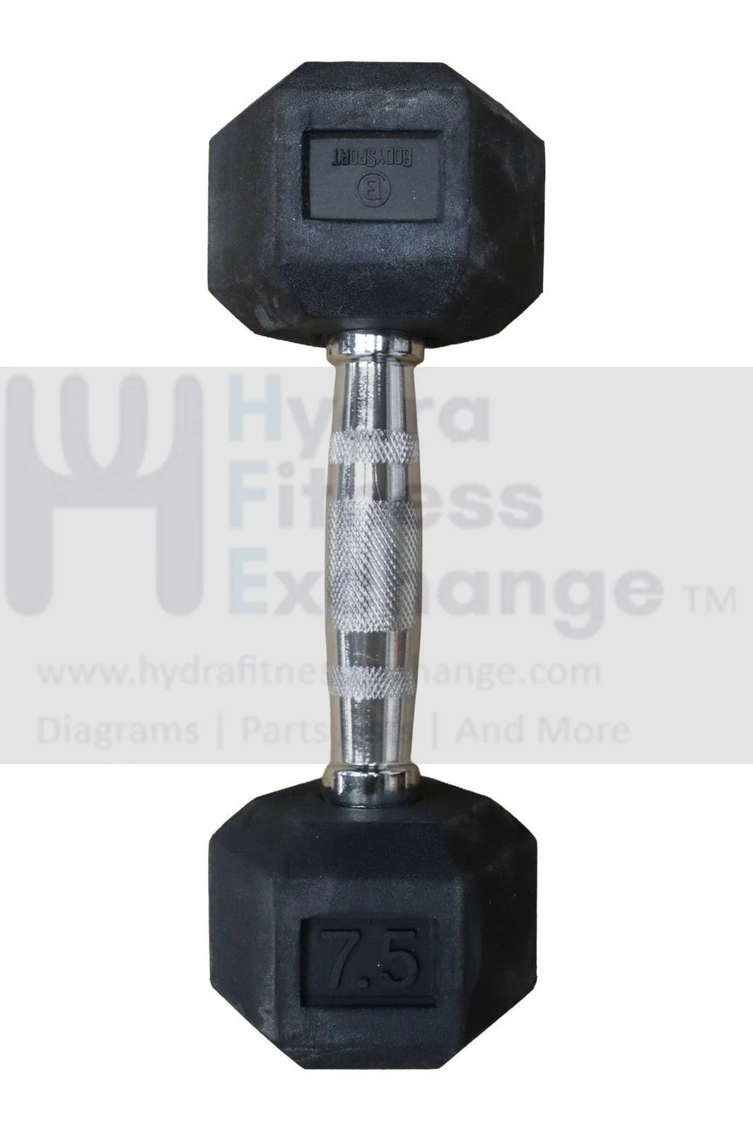 Bodysport 7 1/2 LB Rubber Coated Hex Dumbbell Freeweights & Accessories - Image 2