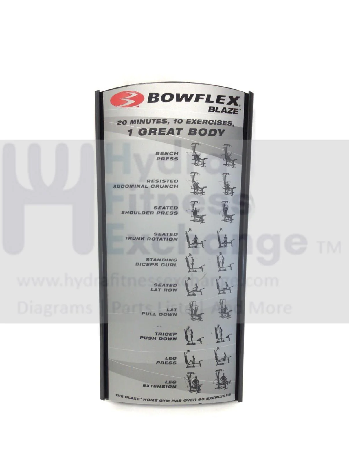 Bowflex Blaze Single Pack Home Gym Strength System Workout Placard 1000514014 - Image 2