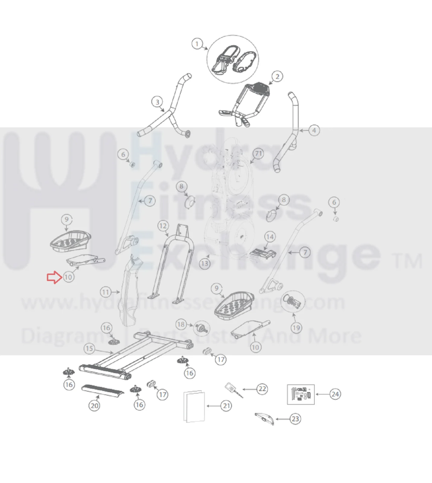 Bowflex Elliptical Lower Pedal Arm Weldment 1000511768 - Image 2