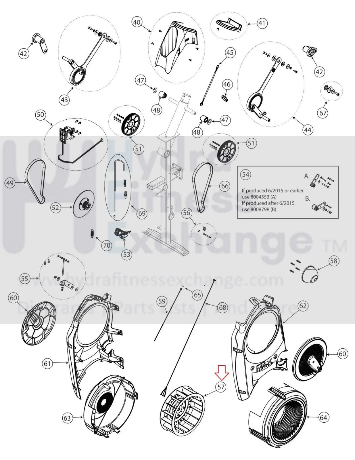Bowflex M3 Max Trainer M5 COLLEGIATE Elliptical Fan Service Kit 8004554 - Image 2