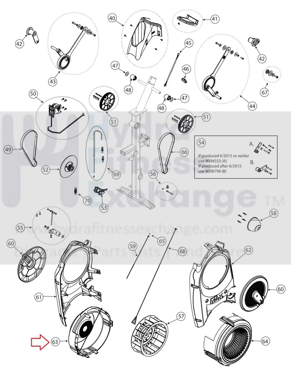 Bowflex M3 MAX TRAINER M5 COLLEGIATE Elliptical Right Fan Shroud 1000415070 - Image 2