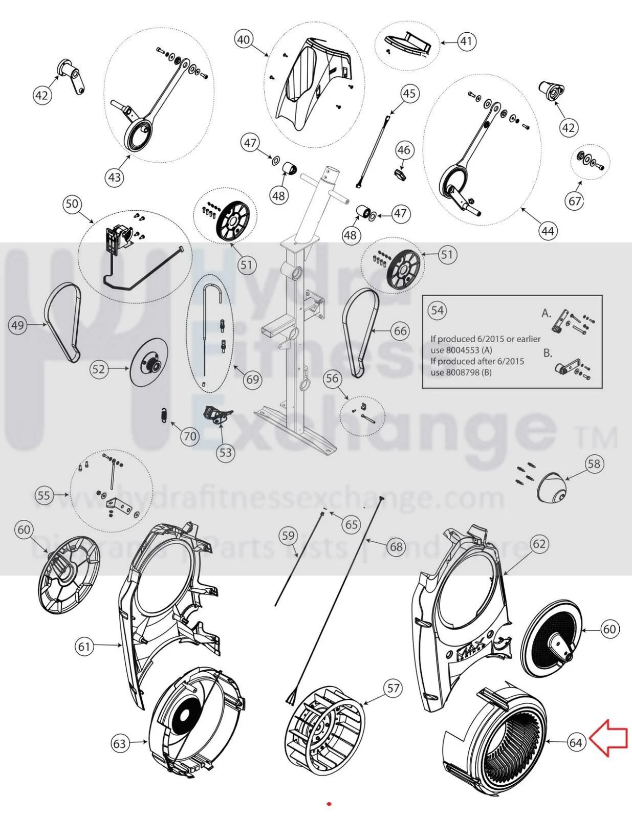 Bowflex MAX TRAINER M5 COLLEGIATE Elliptical Left Fan Shroud Service Kit 8004594 - Image 2