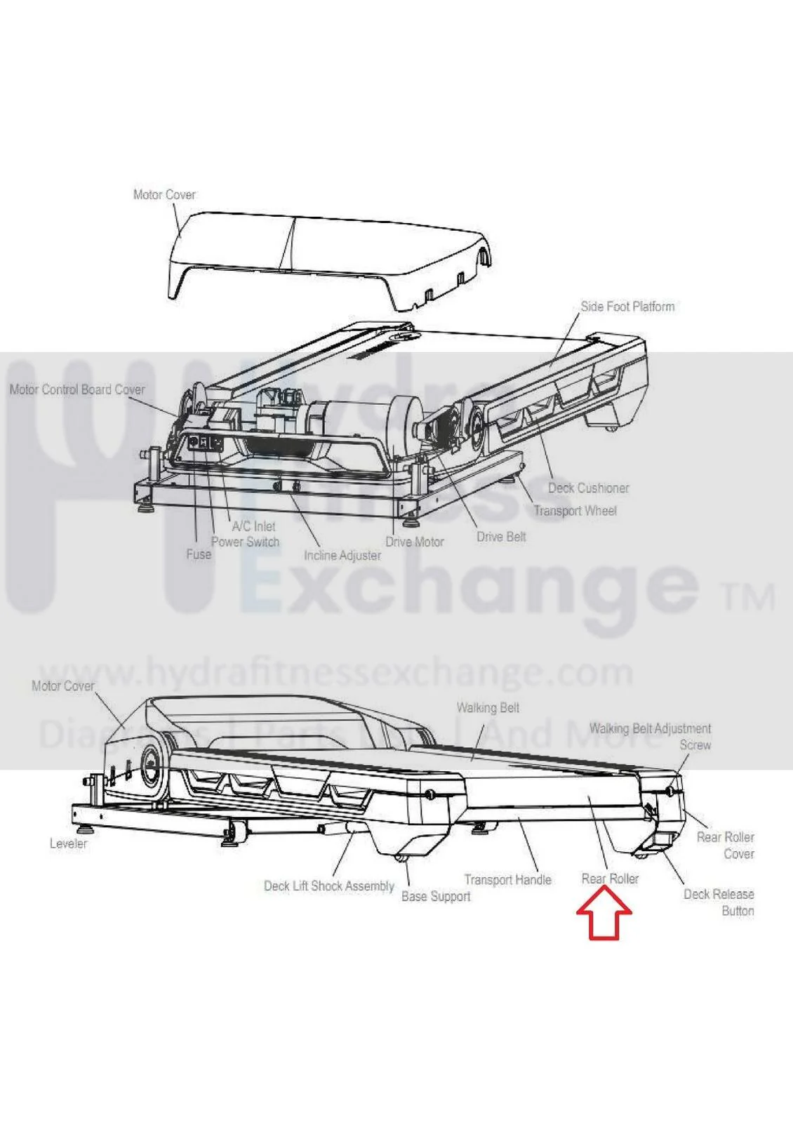 Bowflex Series 5 7 Treadmill Rear Idler Roller 18549 - Image 2