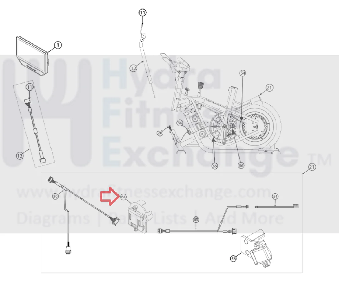 Bowflex Stationary Bike Axial Mnt Sensor Pcb Tilt Sub Assembly 1000513540 - Image 2