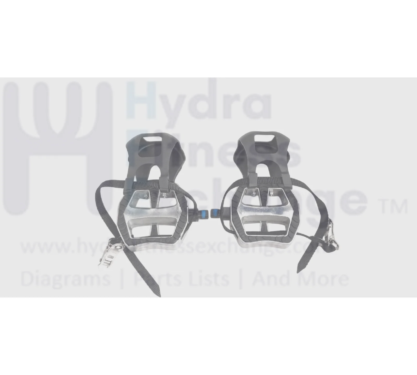 Bowflex Stationary Bike L & R Foot Pedal Pair Aluminum Toe Cage Straps