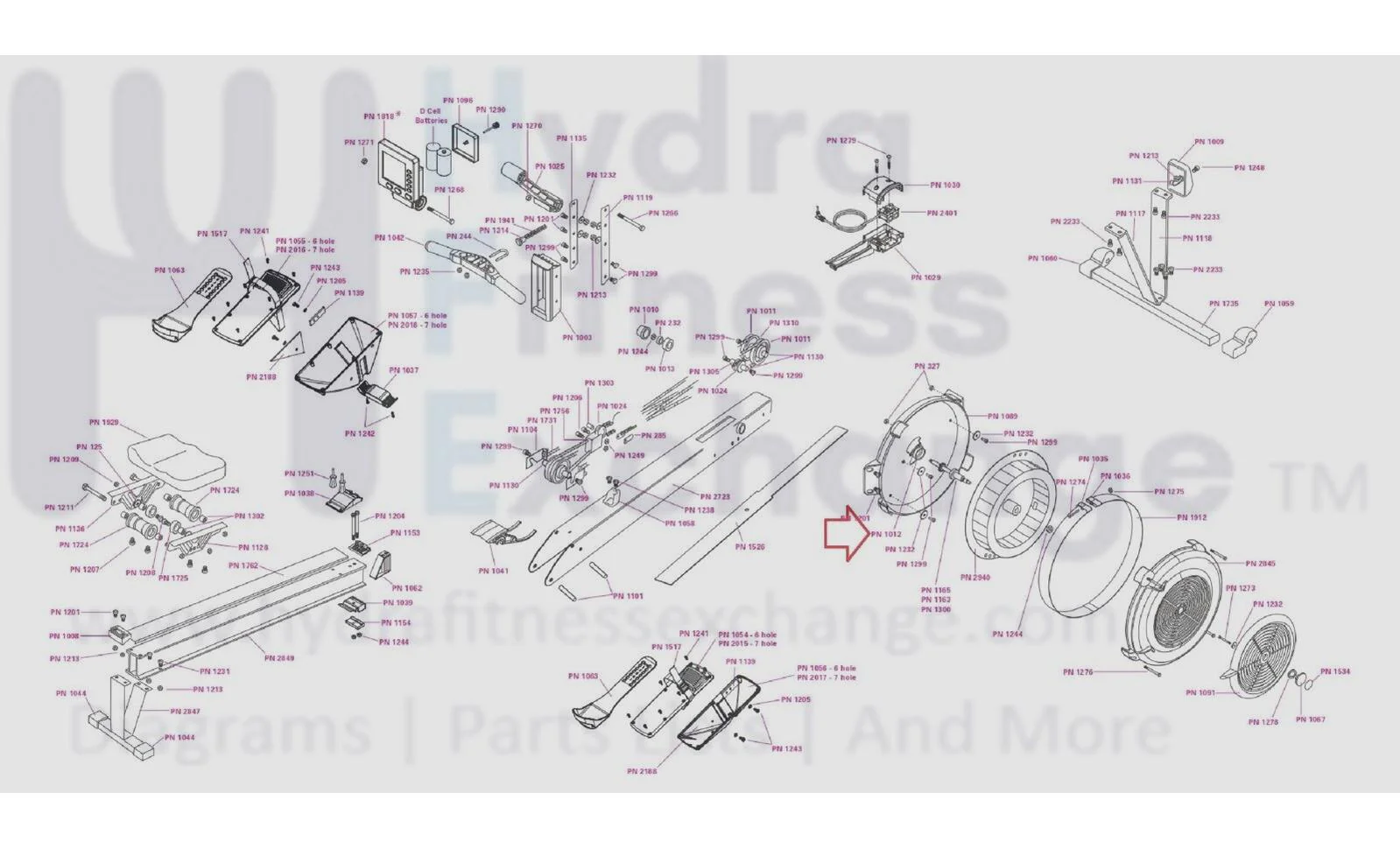 Concept 2 DYNO Model C D E W PM5 Monitor Indoor Rower Bearing & Cup 1012 & 1300 - Image 2