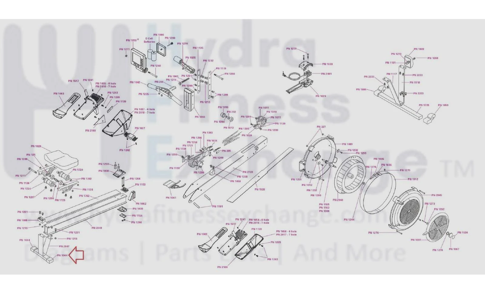 Concept 2 Model B D E W PM5 Monitor Indoor Rower Molded Foot Cap 1044 - Image 2
