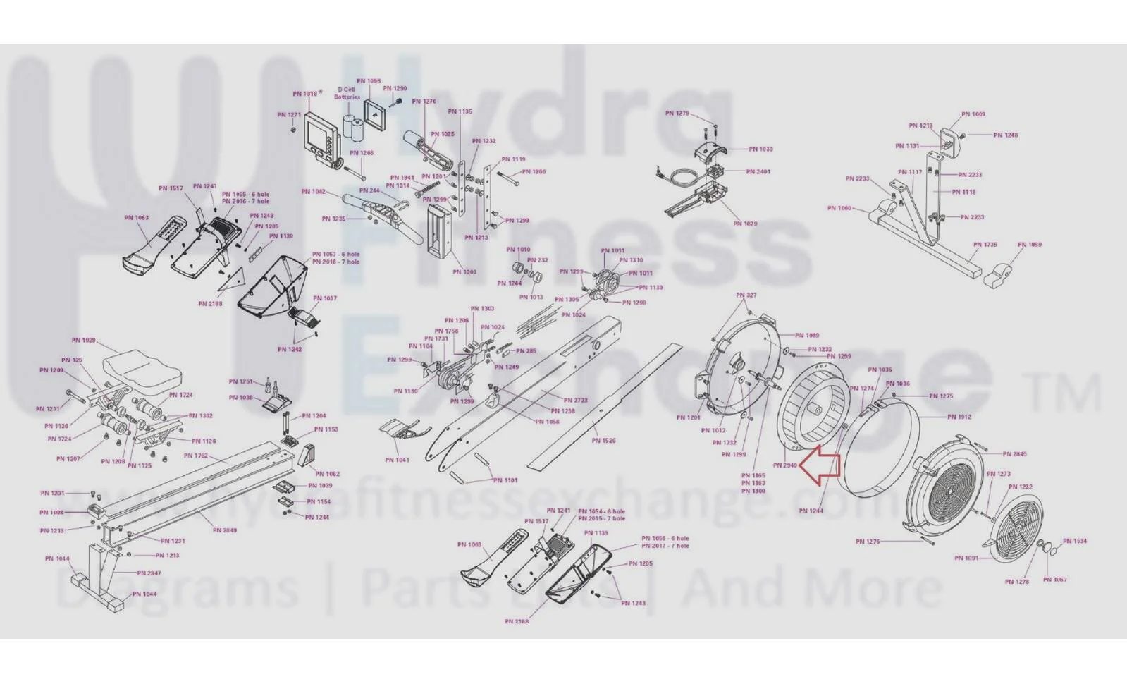 Concept 2 Model D E W PM5 Monitor Indoor Rower Flywheel Assembly 2940 - Image 2