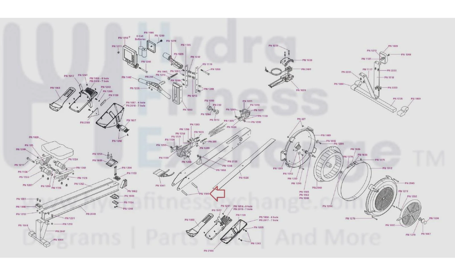 Concept 2 Model D E W PM5 Monitor Indoor Rower Hanger Threaded Shaft 1101 - Image 2