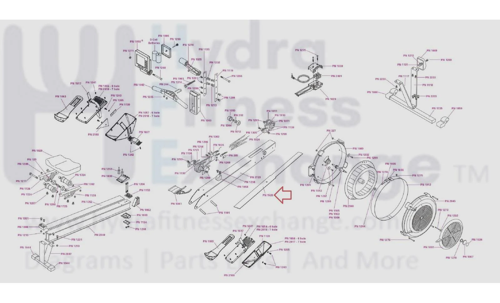 Concept 2 Model D E W PM5 Monitor Indoor Rower Return Mechanism Cover 1526 - Image 2