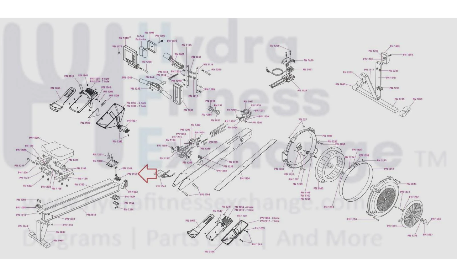 Concept 2 Model D E W PM5 Monitor Indoor Rower Upper Die Cast Hanger 1153 - Image 2
