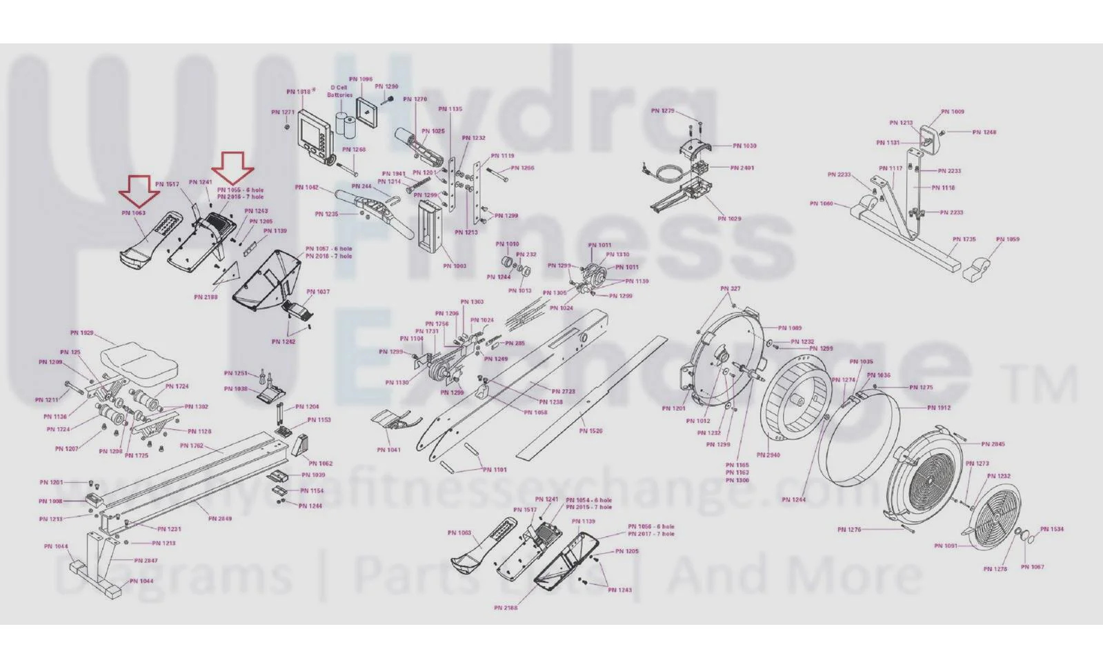 Concept 2 Model D E W PM5 Rower Left Foot Pedal Plate with Pad 1055 & 1063 - Image 2