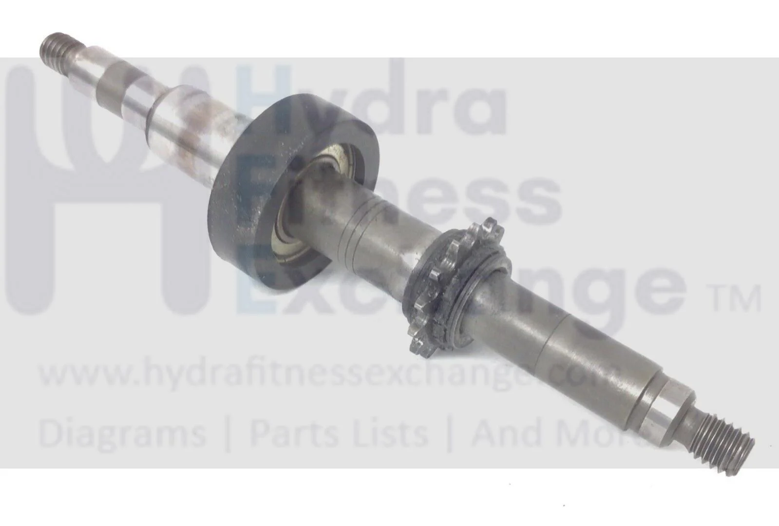 Concept 2 Rower Flywheel Axle with Bearing Cup & Chain Sprocket 1165 & 1012