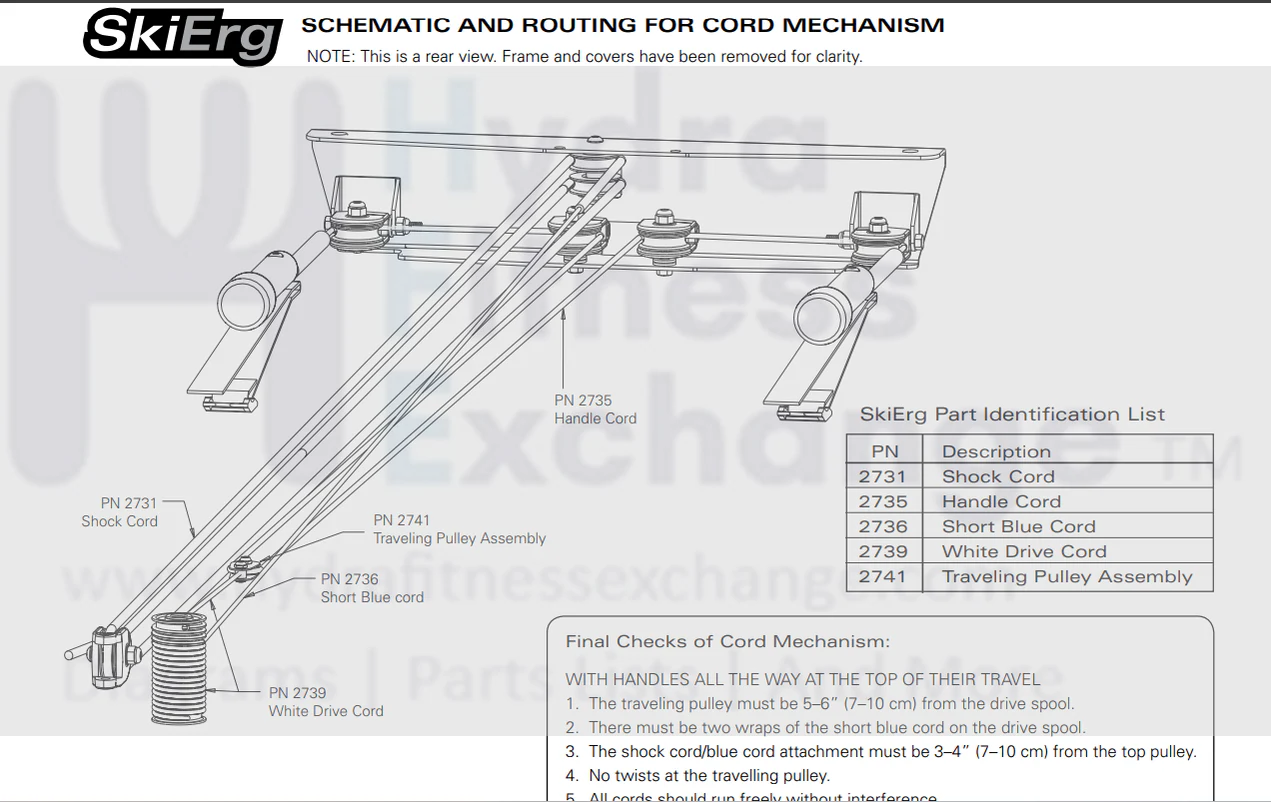 Concept 2 SkiErg Rower OEM Shock Cord Assembly 2731 - Image 3