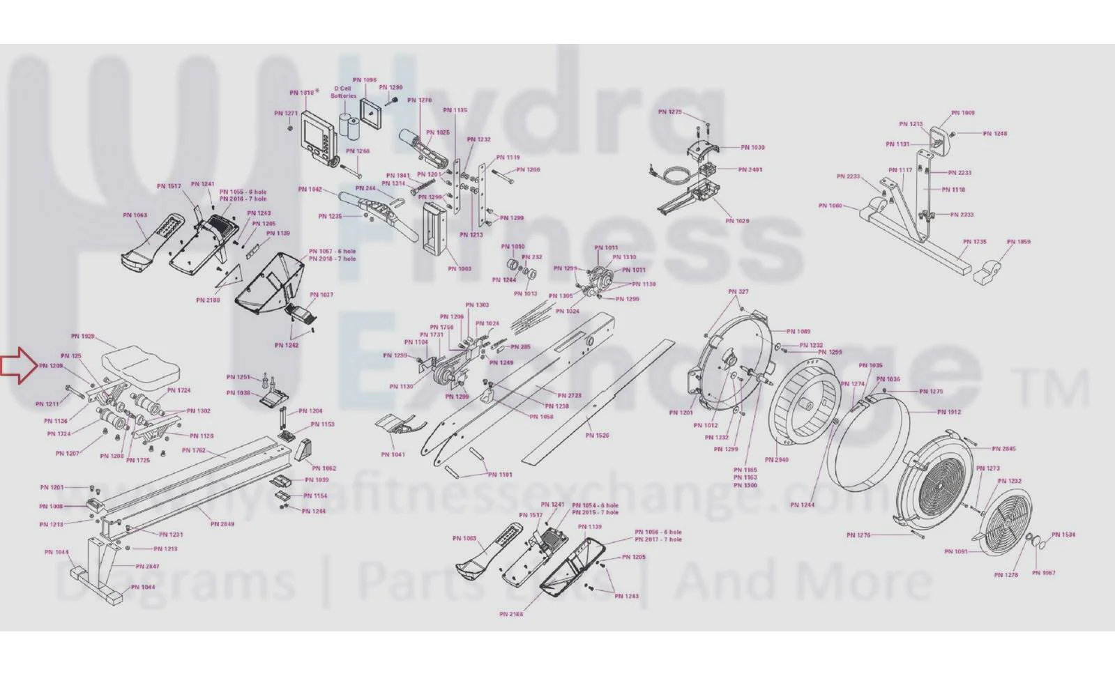 Concept II Model C D w PM5 Indoor E Rower Nylon Lock Nut 3/8"-16 1209 - Image 2