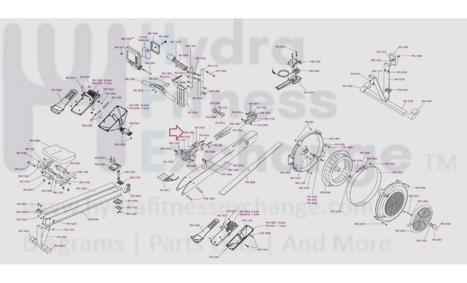 Concept II Model C D w PM5 Indoor E Rower Phillips Head Screw 1/4"-20x1" 1206 - Image 2