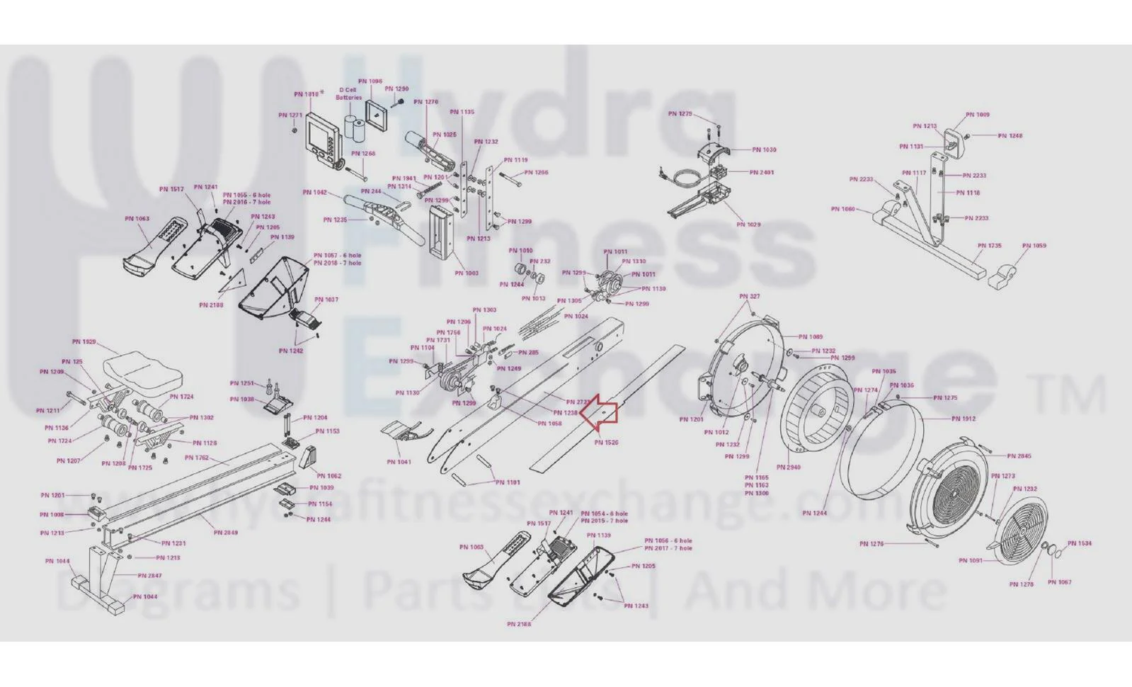 Concept II Model C D w PM5 Rower 6-lobe Button Head Screw 1/4"-20x3/8" 1238 - Image 2